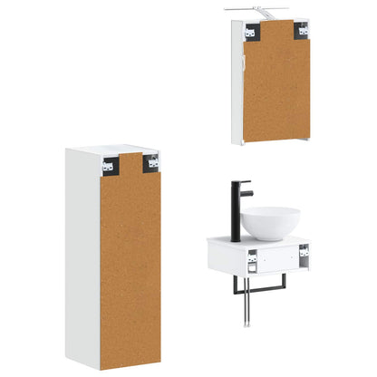 Bathroom Cabinet Set 4 pcs White 40 x 10.5 x 60.5 cm
