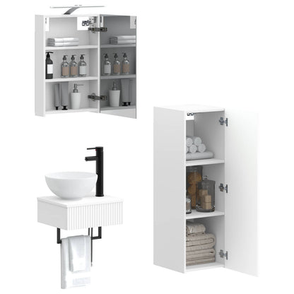 Bathroom Cabinet Set 4 pcs White 40 x 10.5 x 60.5 cm