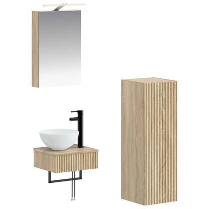 Bathroom Cabinet Set 4 pcs Sonoma Oak 40 x 10.5 x 60.5 cm