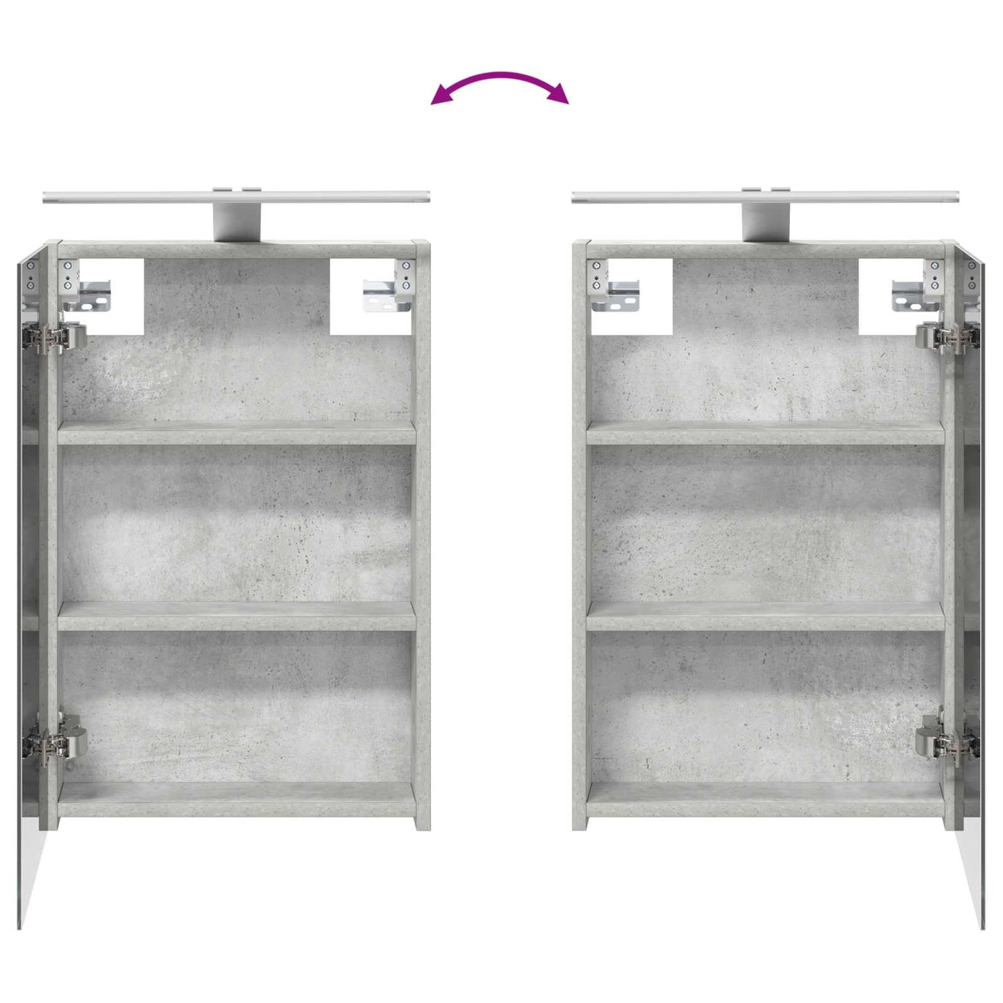 Bathroom Cabinet Set 4 pcs Concrete Grey 40 x 10.5 x 60.5 cm