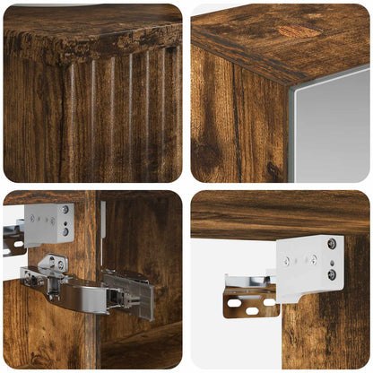 Bathroom Cabinet Set 4 pcs Smoked Oak 40 x 10.5 x 60.5 cm