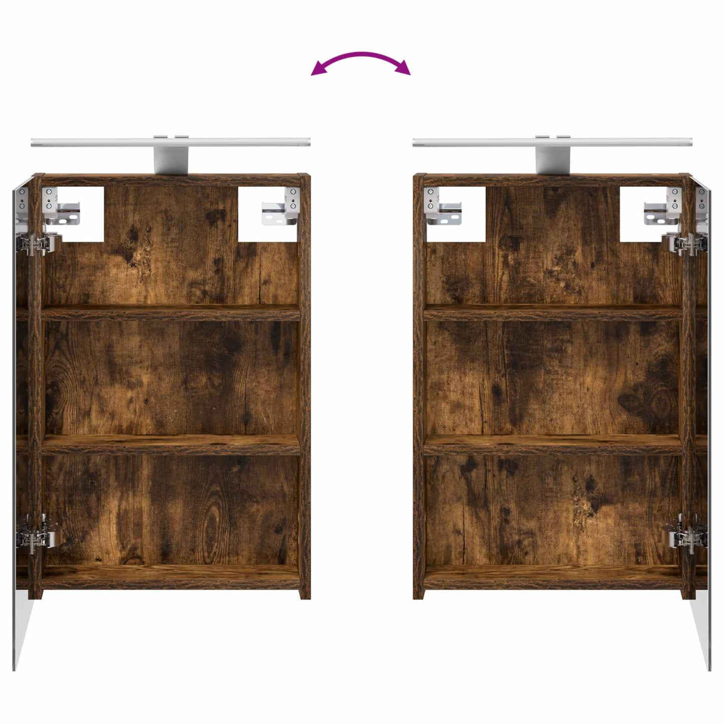 Bathroom Cabinet Set 4 pcs Smoked Oak 40 x 10.5 x 60.5 cm