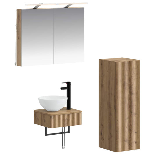 Bathroom Cabinet Set 4 pcs Artisan Oak 40 x 10.5 x 60.5 cm
