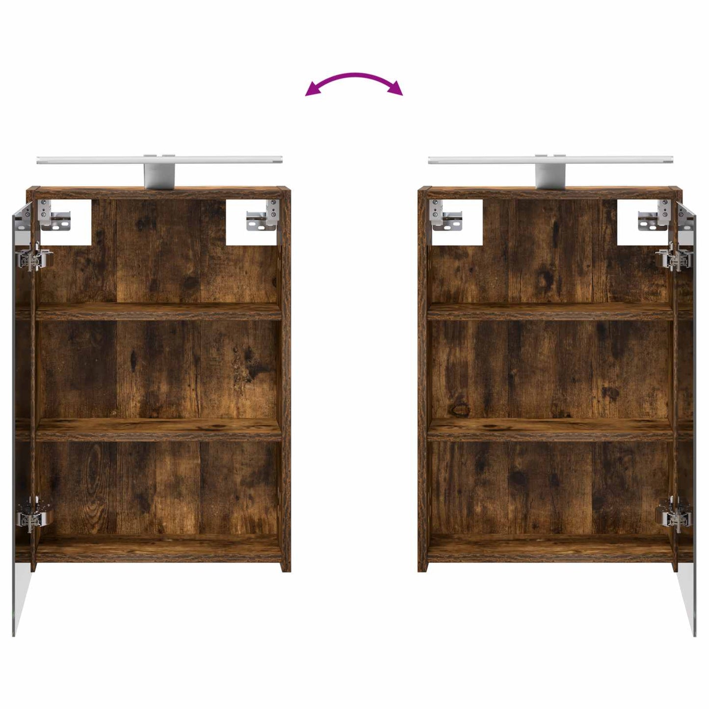 Bathroom Cabinet Set 4 pcs Smoked Oak 43 x 16 x 62.5 cm
