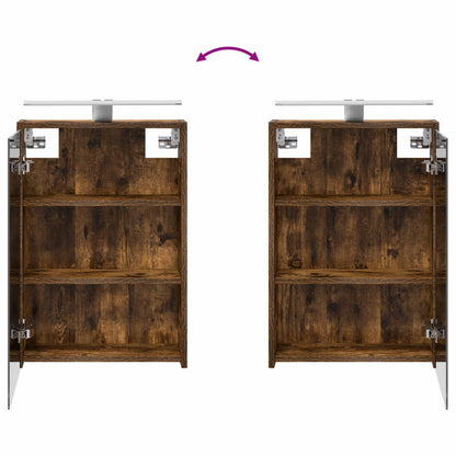 Bathroom Cabinet Set 4 pcs Smoked Oak 43 x 16 x 62.5 cm