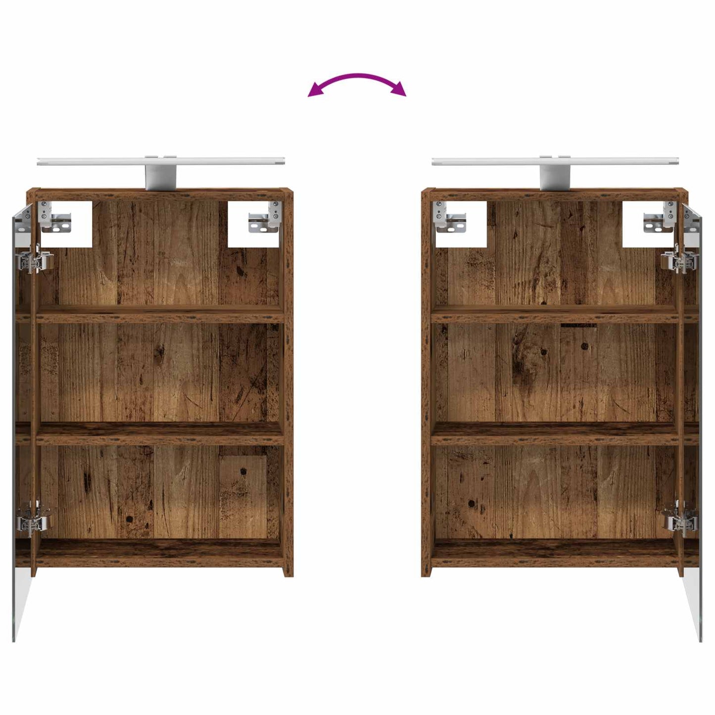 Bathroom Cabinet Set 4 pcs Old Wood 43 x 16 x 62.5 cm