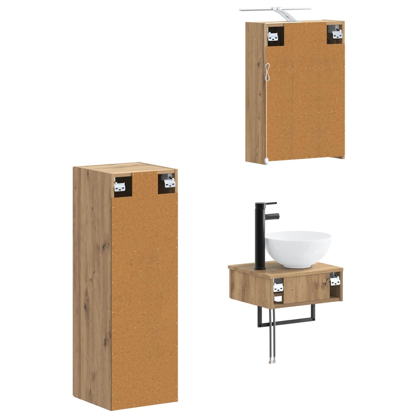 Bathroom Cabinet Set 4 pcs Artisan Oak 43 x 16 x 62.5 cm