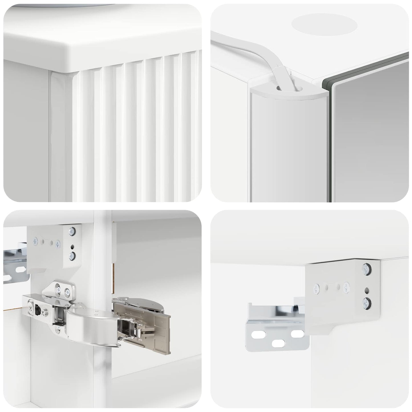 Bathroom Cabinet Set 4 pcs White 43 x 11.5 x 60.5 cm