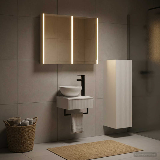 Bathroom Cabinet Set 4 pcs White Engineered Wood