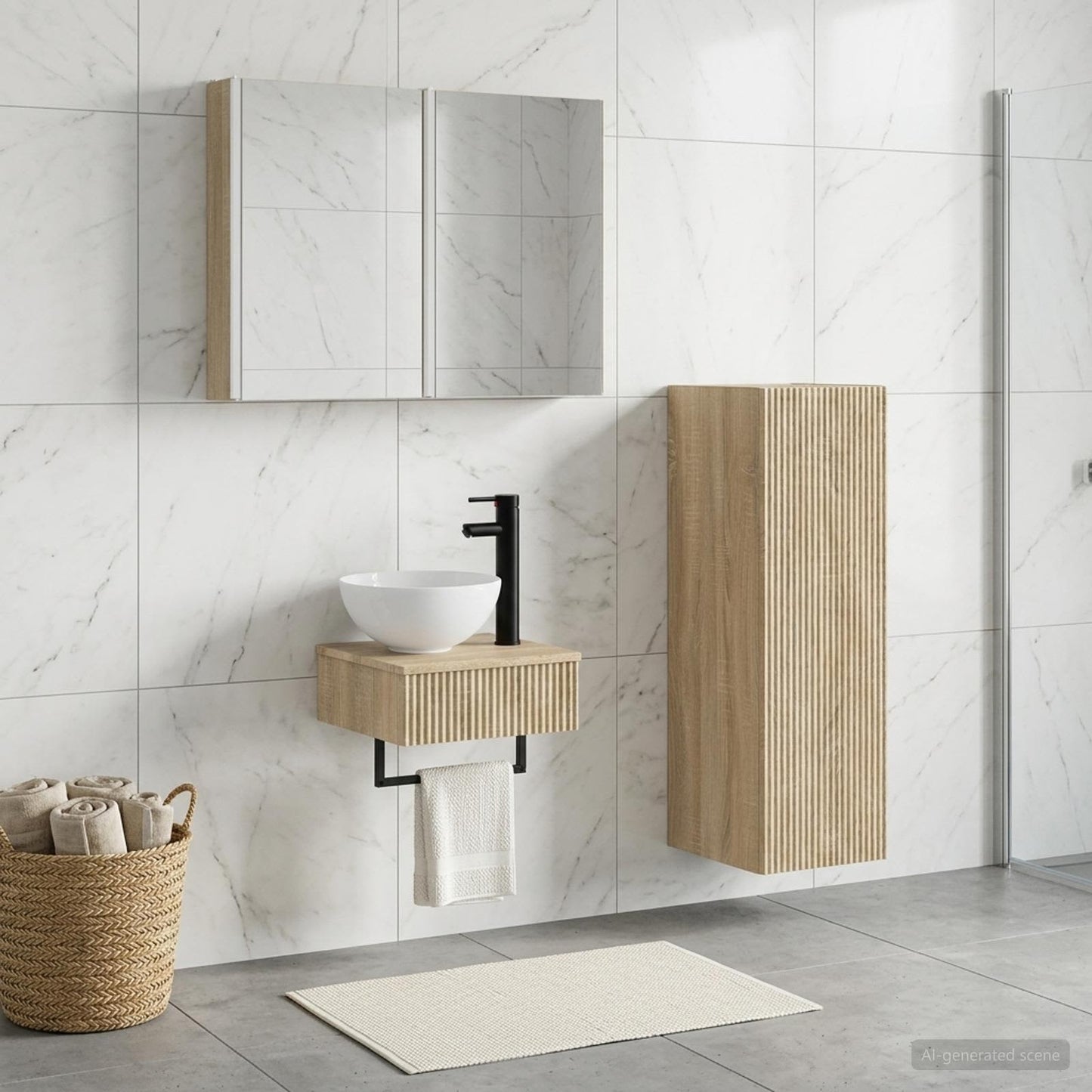 Bathroom Cabinet Set 4 pcs Sonoma Oak Engineered Wood