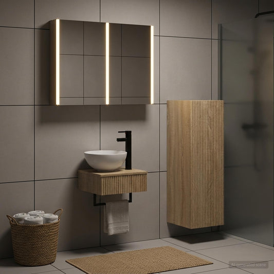 Bathroom Cabinet Set 4 pcs Sonoma Oak Engineered Wood