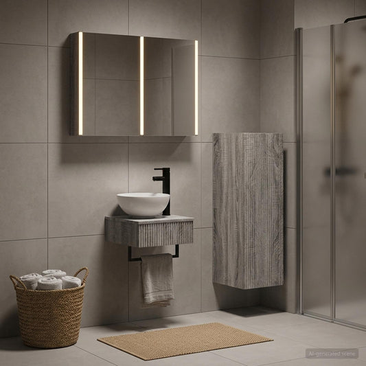 Bathroom Cabinet Set 4 pcs Grey Sonoma Engineered Wood