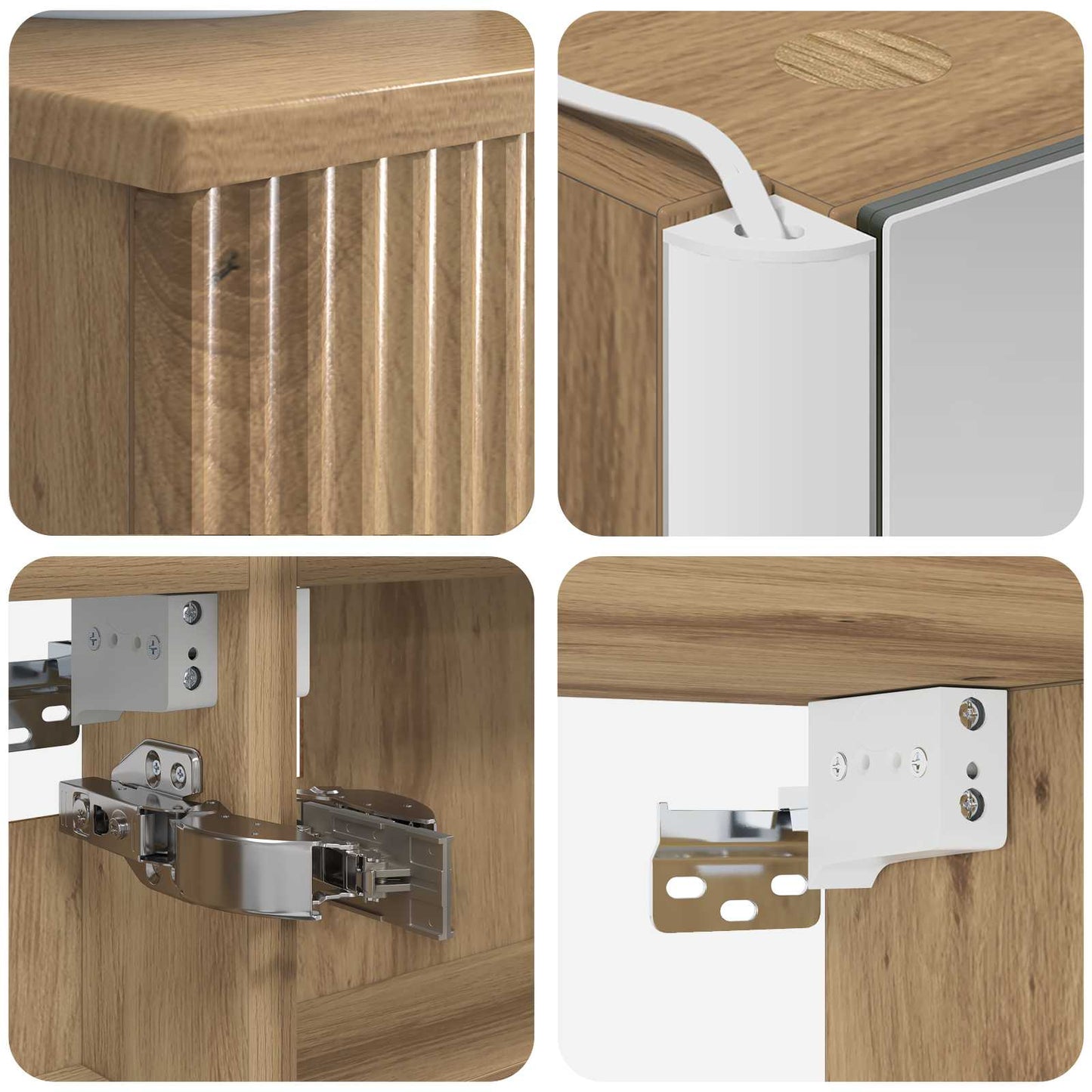 Bathroom Cabinet Set 4 pcs Artisan Oak 43 x 11.5 x 60.5 cm