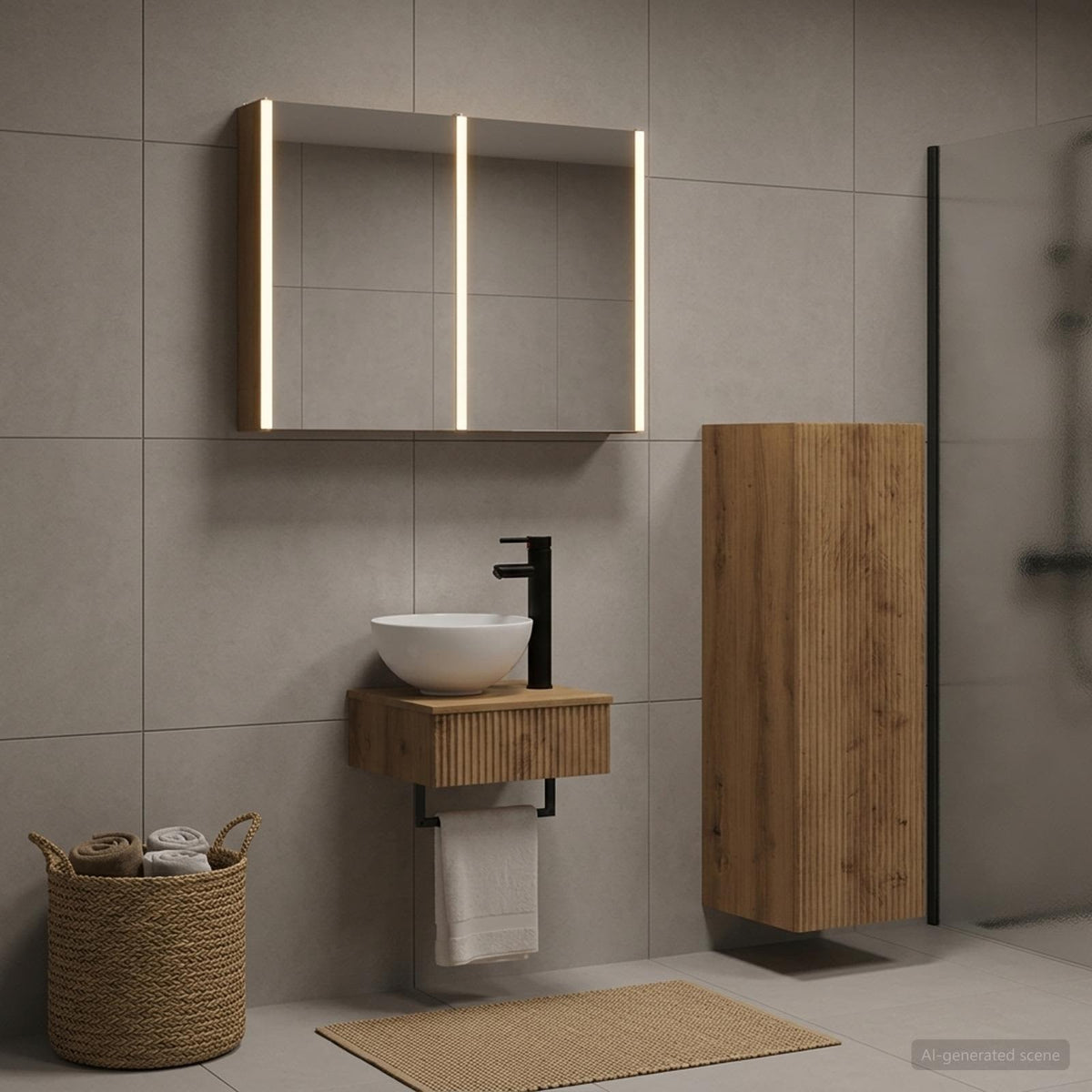 Bathroom Cabinet Set 4 pcs Artisan Oak Engineered Wood
