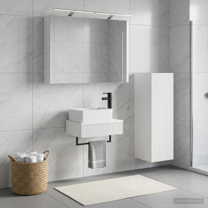 Bathroom Cabinet Set 4 pcs White Engineered Wood