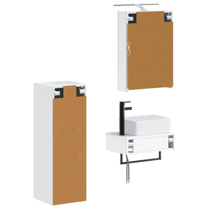 Bathroom Cabinet Set 4 pcs White 50 x 14.5 x 70 cm