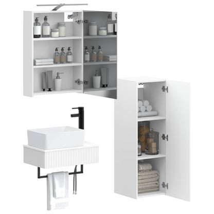 Bathroom Cabinet Set 4 pcs White 50 x 14.5 x 70 cm