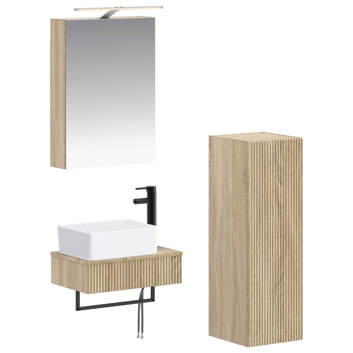 Bathroom Cabinet Set 4 pcs Sonoma Oak 50 x 14.5 x 70 cm