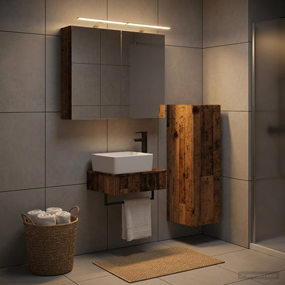 Bathroom Cabinet Set 4 pcs Old Wood Engineered Wood