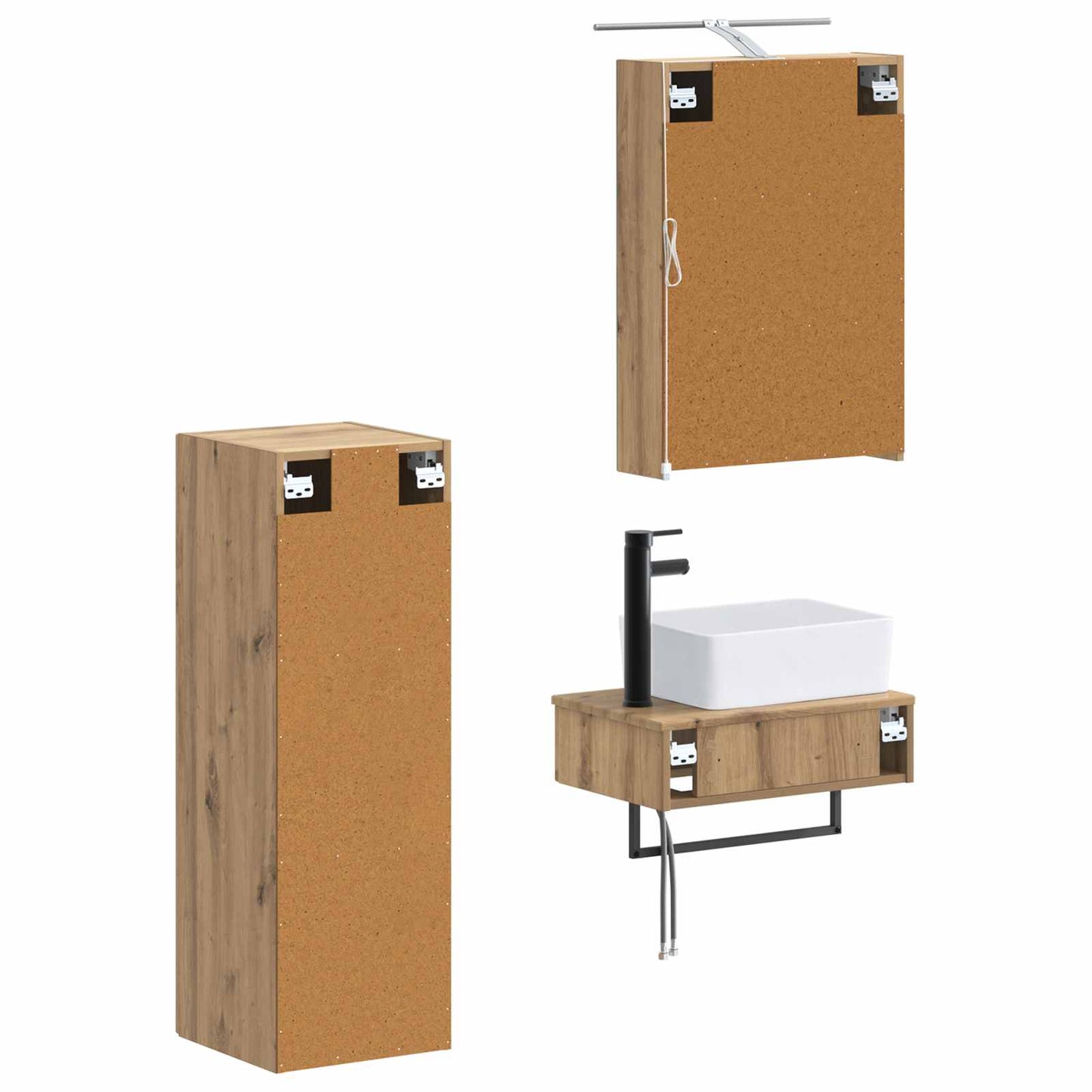 Bathroom Cabinet Set 4 pcs Artisan Oak 50 x 14.5 x 70 cm