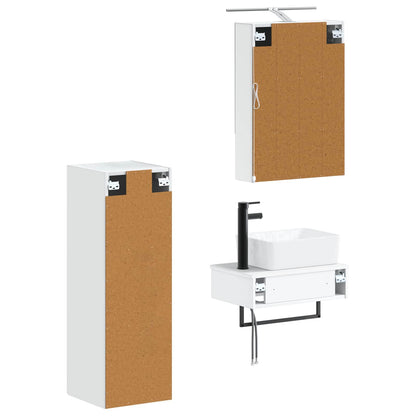 Bathroom Cabinet Set 4 pcs White 50 x 14.5 x 70 cm