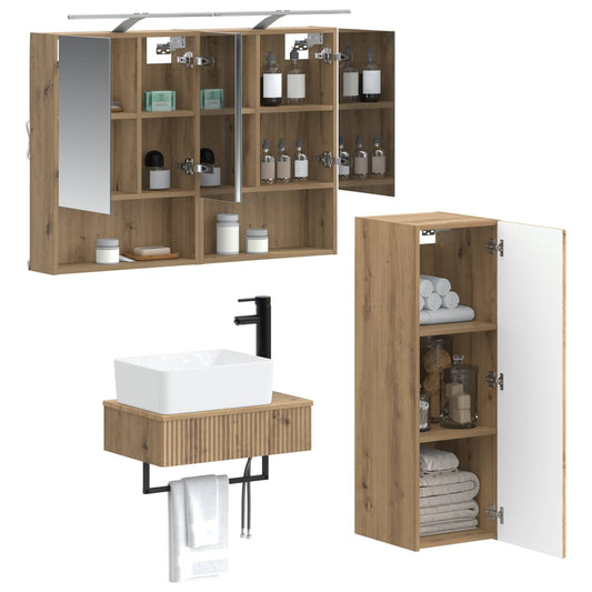 Bathroom Cabinet Set 4 pcs Artisan Oak 50 x 14.5 x 70 cm