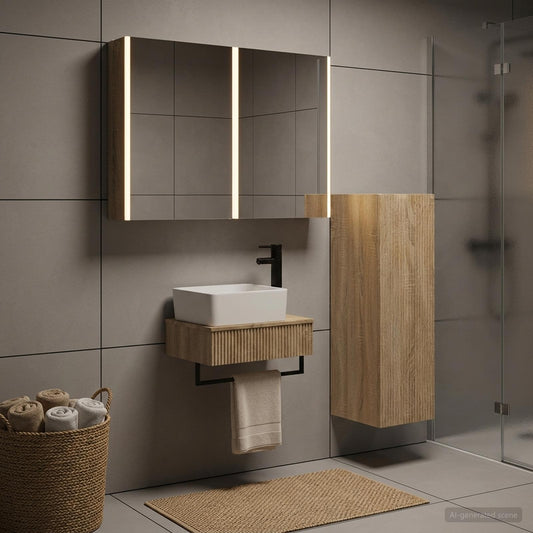 Bathroom Furniture Set 4 pcs Sonoma Oak