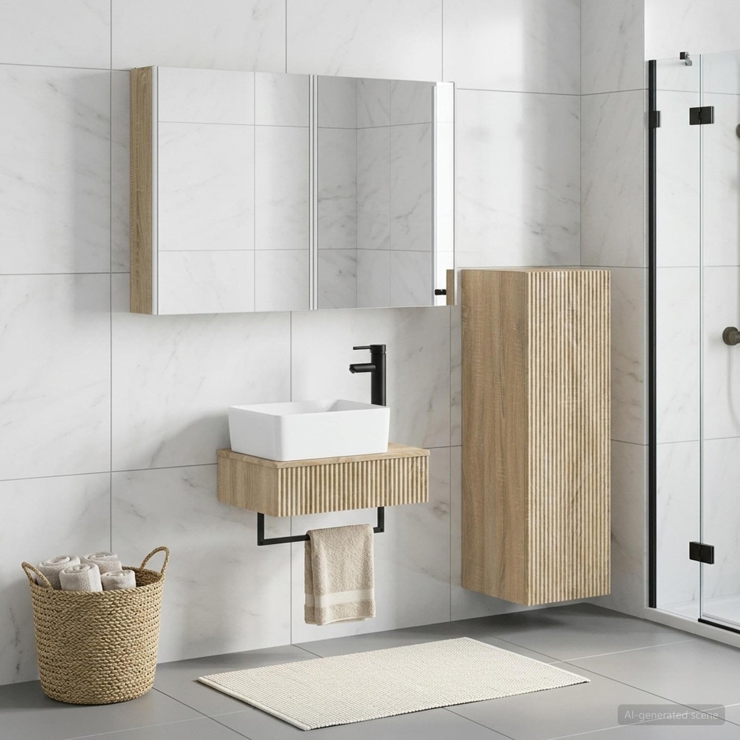 Bathroom Furniture Set 4 pcs Sonoma Oak