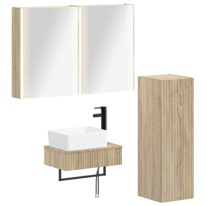 Bathroom Furniture Set 4 pcs Sonoma Oak