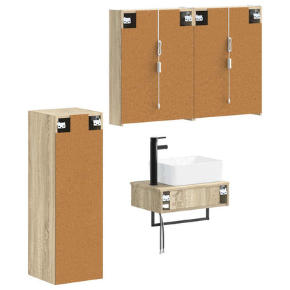 Bathroom Furniture Set 4 pcs Sonoma Oak