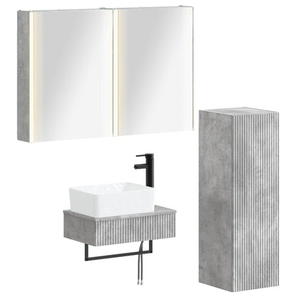 Bathroom Furniture Set 4 pcs Concrete Grey