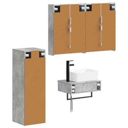 Bathroom Furniture Set 4 pcs Concrete Grey