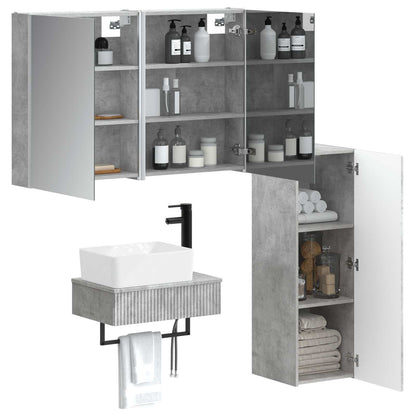 Bathroom Furniture Set 4 pcs Concrete Grey