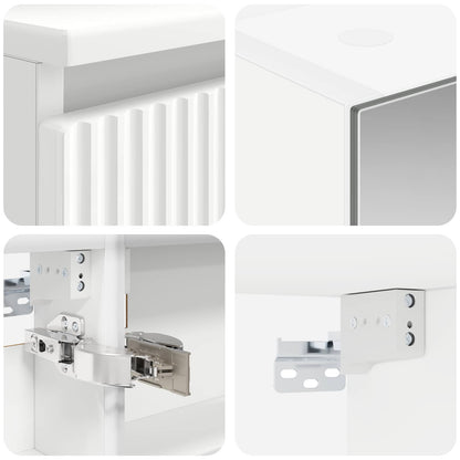 Bathroom Furniture Set 4 pcs White Engineered Wood and Glass