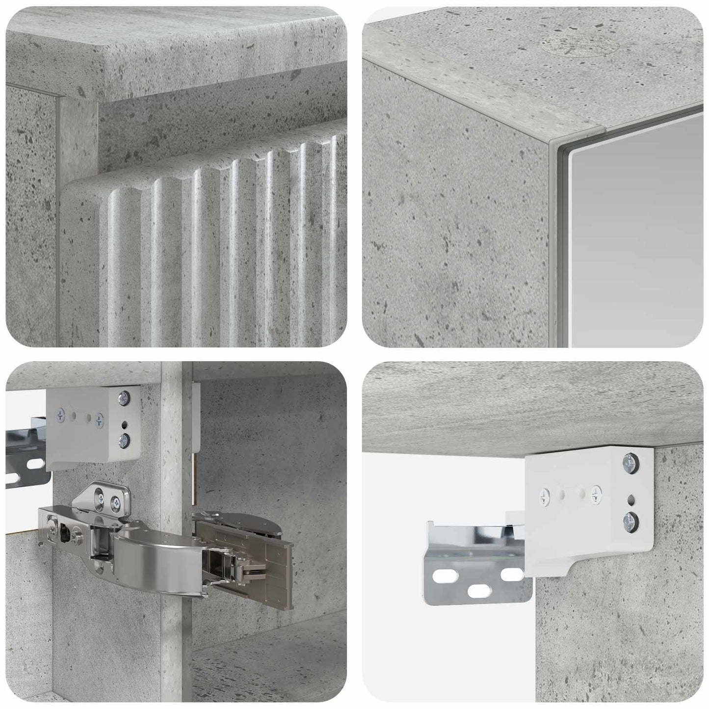 Bathroom Furniture Set 4 pcs Concrete Grey