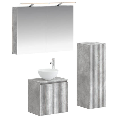 Bathroom Furniture Set 4 pcs Concrete Grey