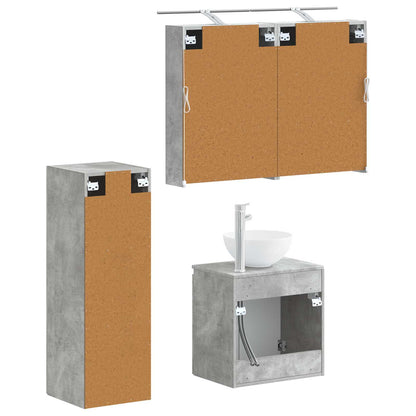 Bathroom Furniture Set 4 pcs Concrete Grey