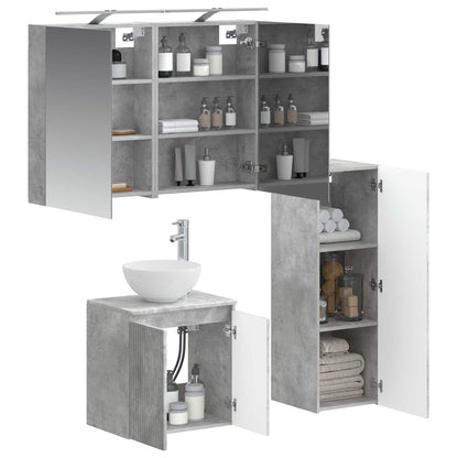 Bathroom Furniture Set 4 pcs Concrete Grey