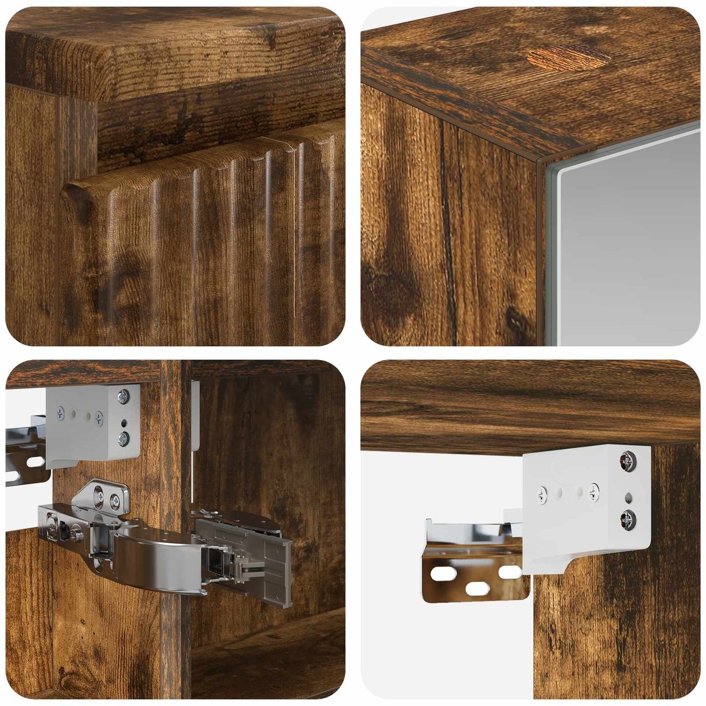 Bathroom Furniture Set 4 pcs Smoked Oak