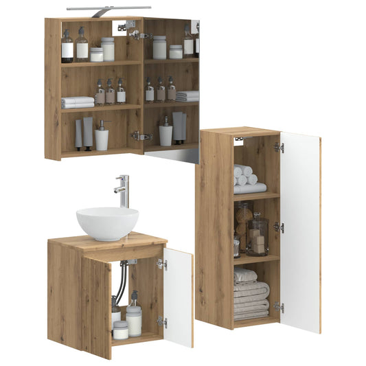 Bathroom Furniture Set 4 pcs Artisan Oak