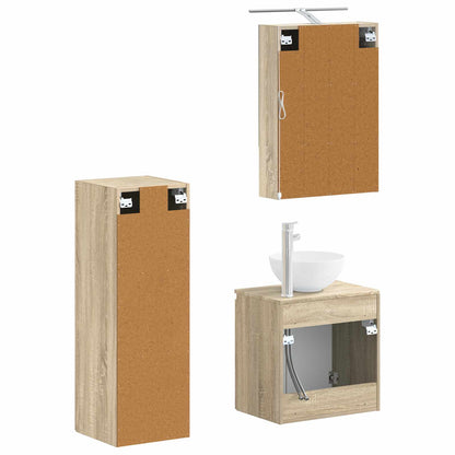 Bathroom Furniture Set 4 pcs Sonoma Oak
