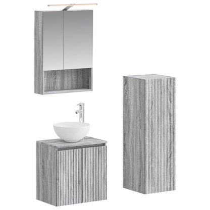 Bathroom Furniture Set 4 pcs Grey Sonoma