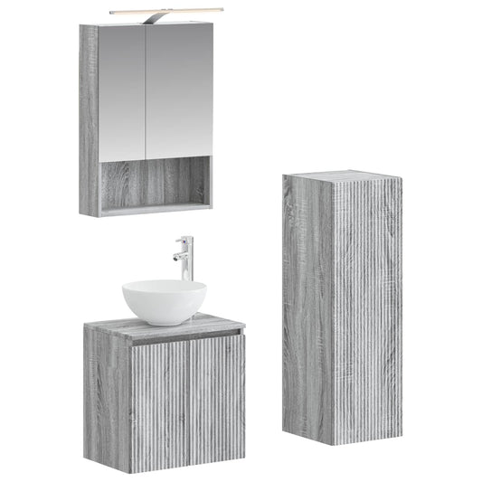 Bathroom Furniture Set 4 pcs Grey Sonoma