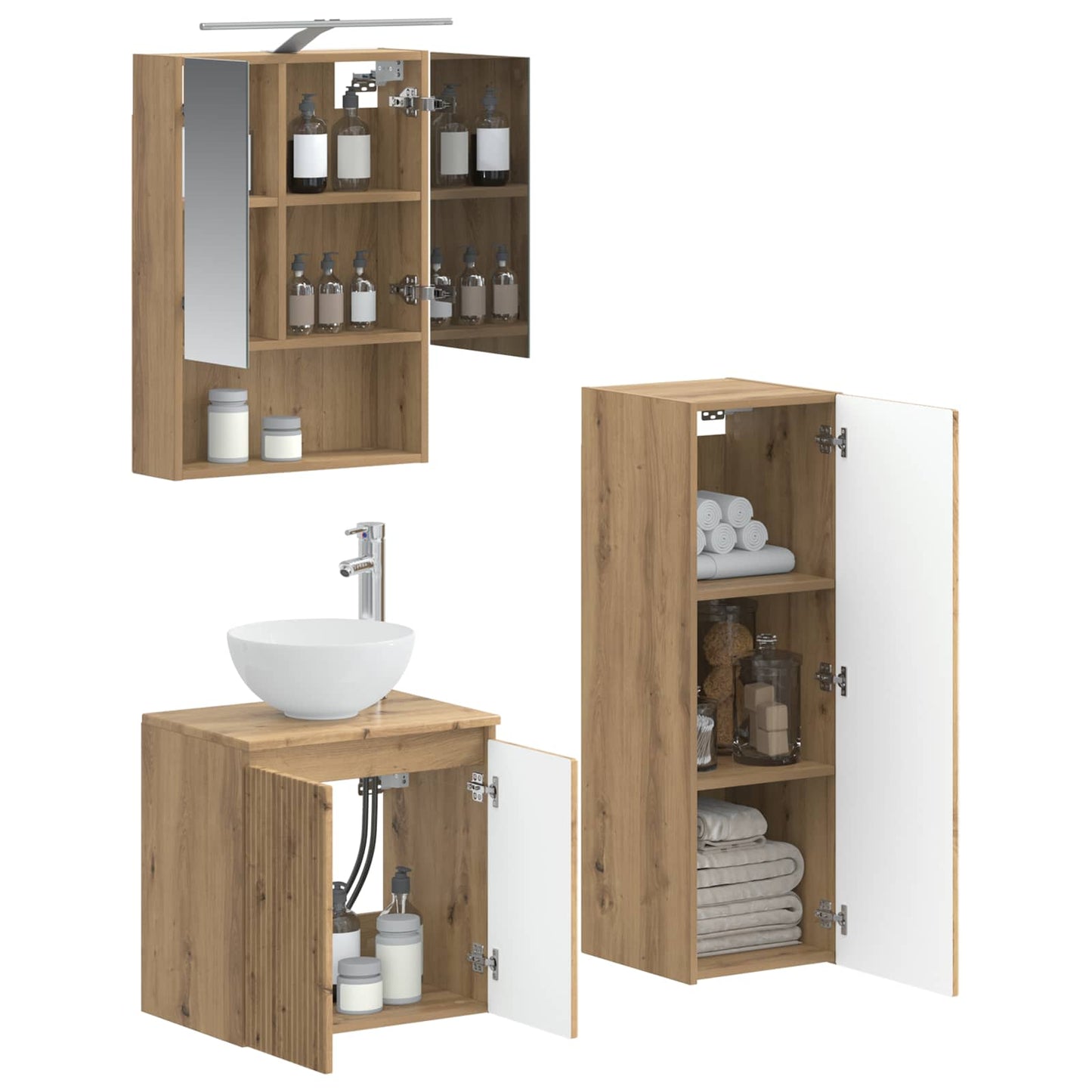 Bathroom Furniture Set 4 pcs Artisan Oak