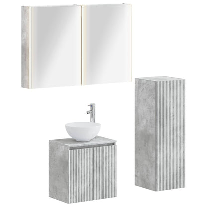 Bathroom Furniture Set 4 pcs Concrete Grey