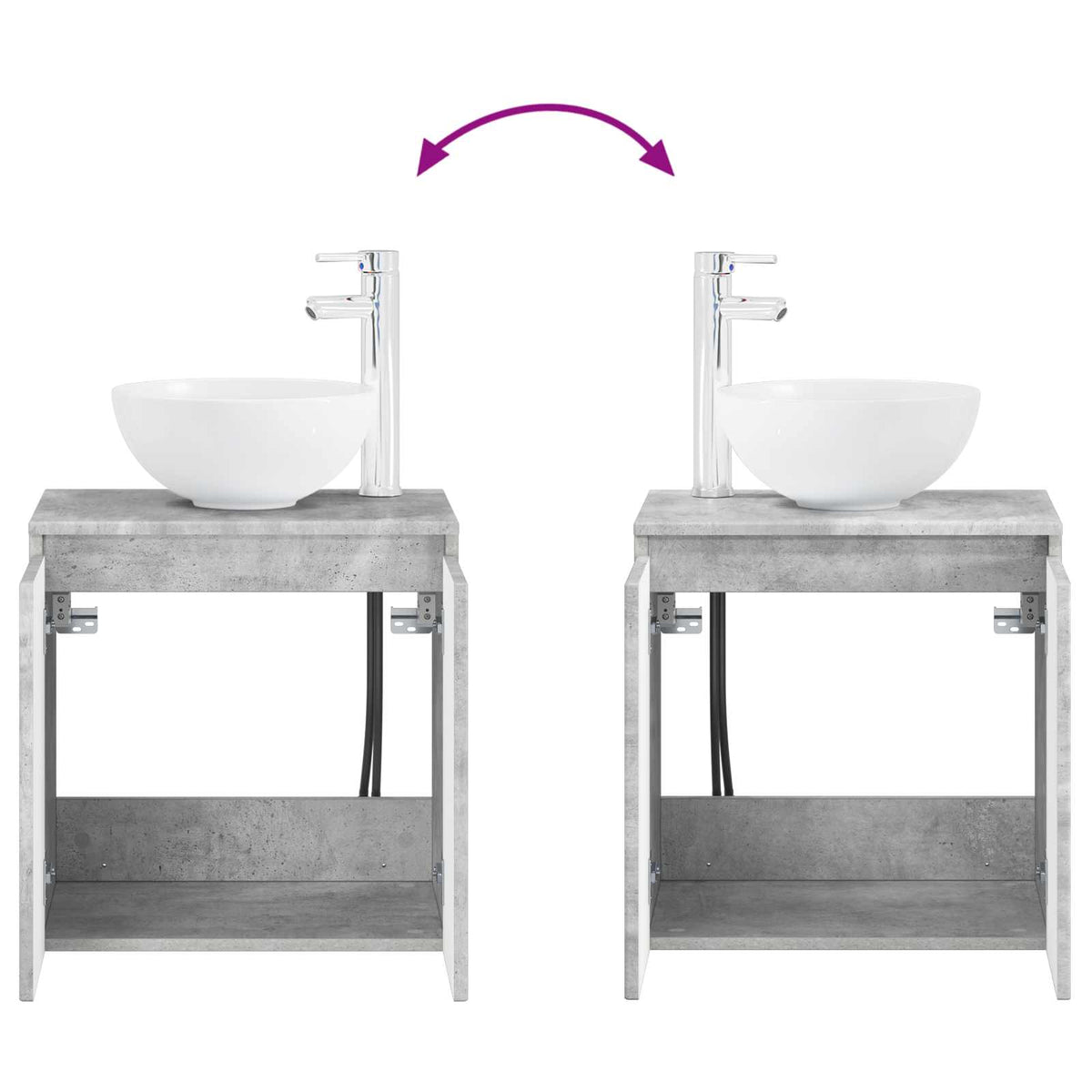 Bathroom Furniture Set 4 pcs Concrete Grey