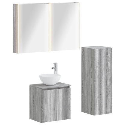 Bathroom Furniture Set 4 pcs Grey Sonoma