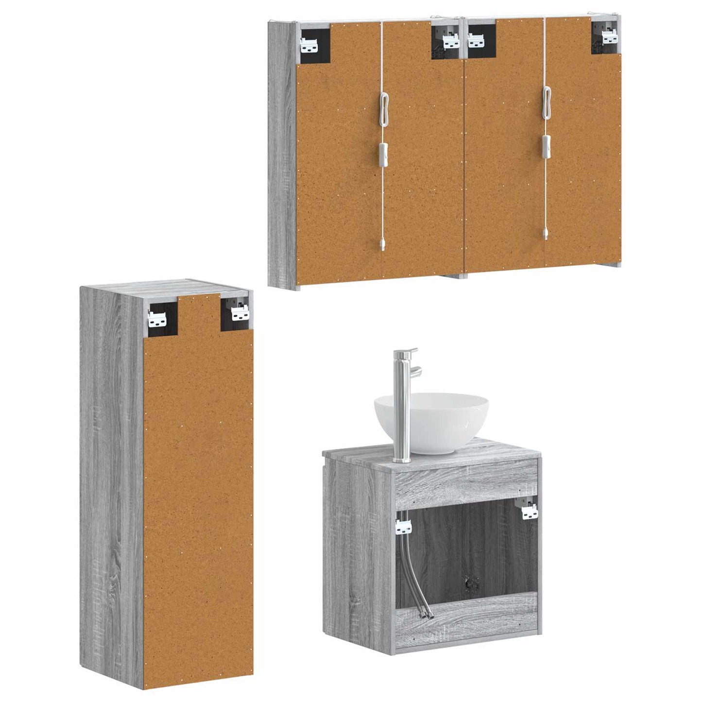 Bathroom Furniture Set 4 pcs Grey Sonoma