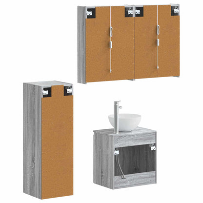 Bathroom Furniture Set 4 pcs Grey Sonoma