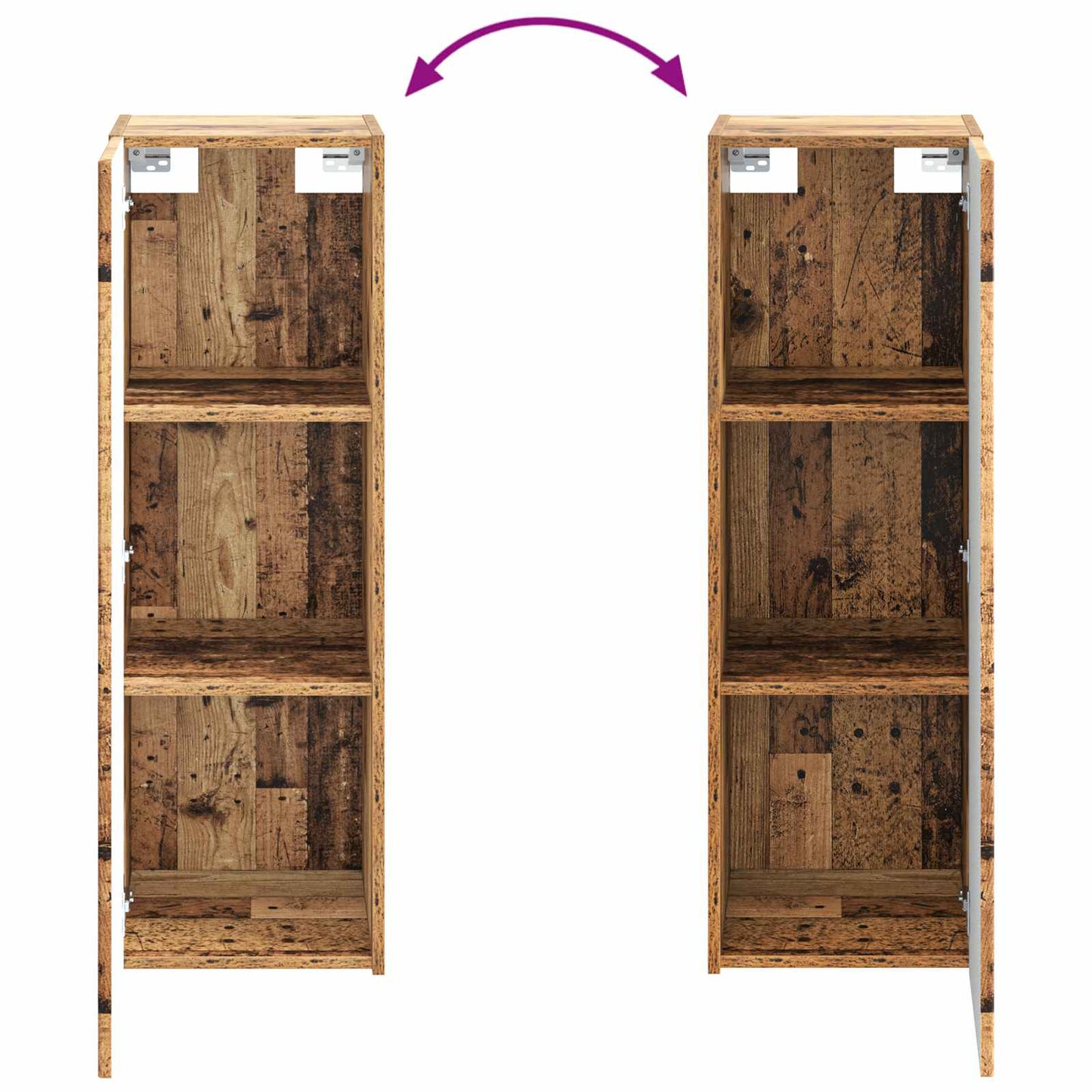 Bathroom Furniture Set 4 pcs Old Wood Engineered Wood and Glass